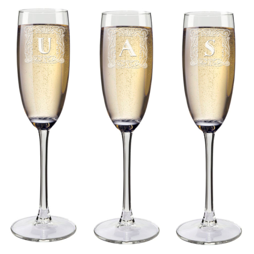 Flûtes da champagne con iniziali personalizzate