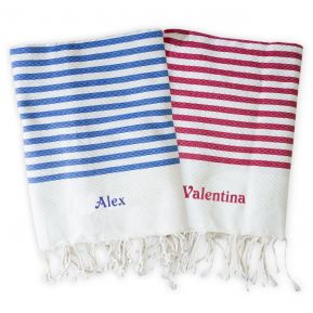 Telo mare leggero fouta personalizzato Navy Style