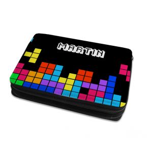 Grande astuccio per matite e colori tetris personalizzato