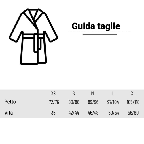 Guida delle taglie accappatoi a nido d'ape