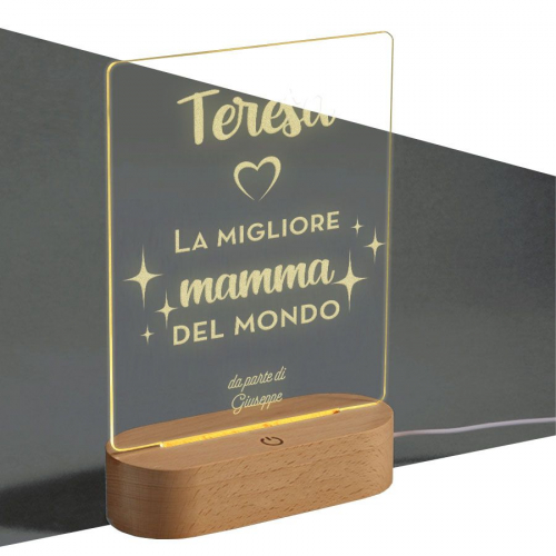 Lampada LED plexi personalizzata festa della mamma