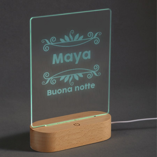 Lampada LED Plexiglas personalizzata nome luminosa