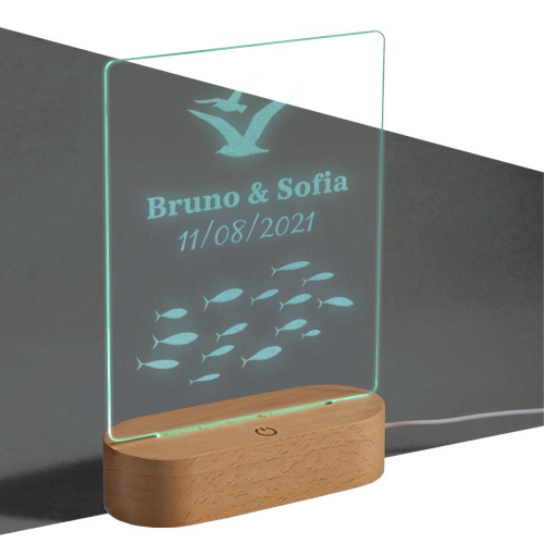 Lampada LED plexi personalizzata Vacanze al mare