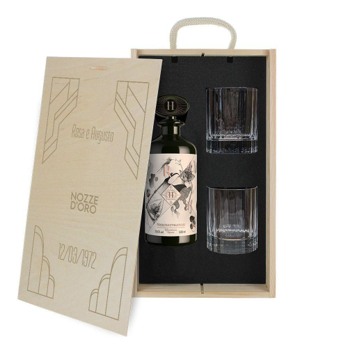 Cofanetto personalizzato Gatsby con liquore Htheoria