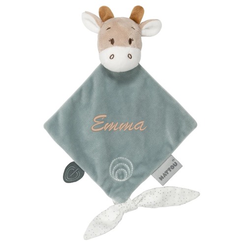 Doudou mini giraffa personalizzato con nome ricamato