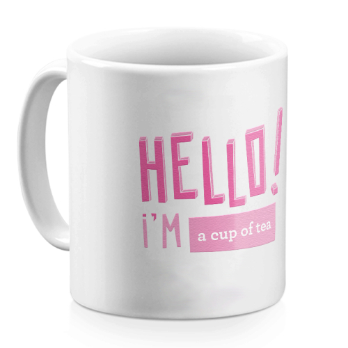 Tazza Hello rosa confetto personalizzata