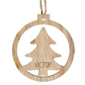Palla di Natale personalizzata in legno Albero di Natale