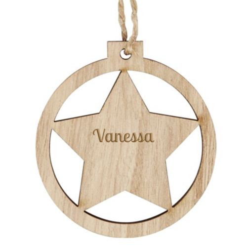 Palla di Natale personalizzata in legno stella