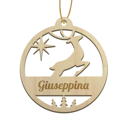 Palla di Natale con design renna e nome inciso