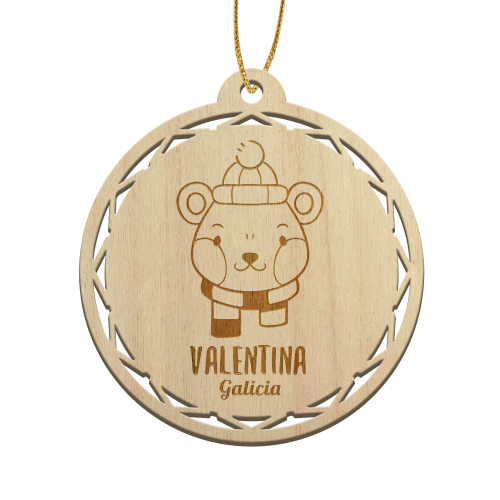 Pallina di Natale personalizzata incisa per bambini animali orso