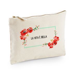 Pochette multiuso fiori acquerello