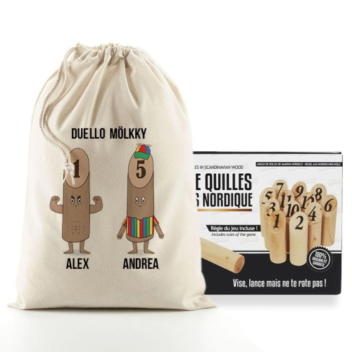 Gioco Mölkky con borsa personalizzata famiglia avatar