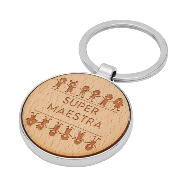 Portachiavi in legno regalo maestre