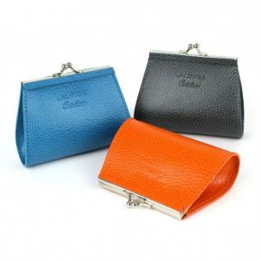 Portamonete in pelle classico chiusura a scatto personalizzato Portamonete in pelle classico chiusura a scatto personalizzato