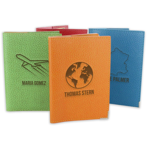 Portapassaporto pelle personalizzato globe trotter