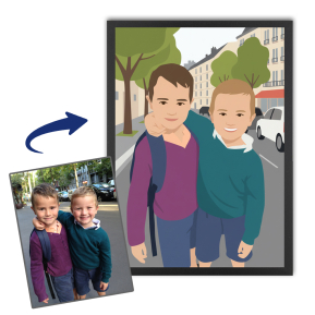 Ritratto in stile flat design da una foto