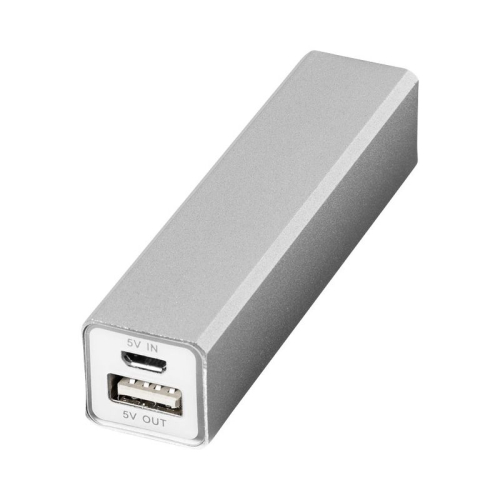 Power bank grigio con incisione