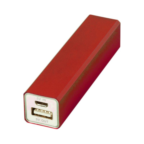 Power bank con incisione rosso