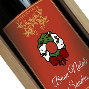 Bottiglia di vino personalizzata Rosso Natale