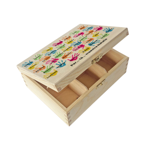 Cofanetto porta t 6 scomparti personalizzato manine bambini