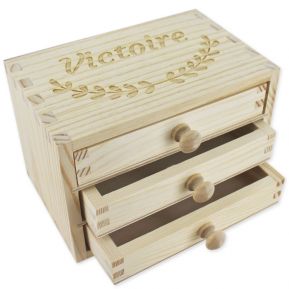 Portagioie con 3 cassetti personalizzabile Portagioie con 3 cassetti personalizzabile