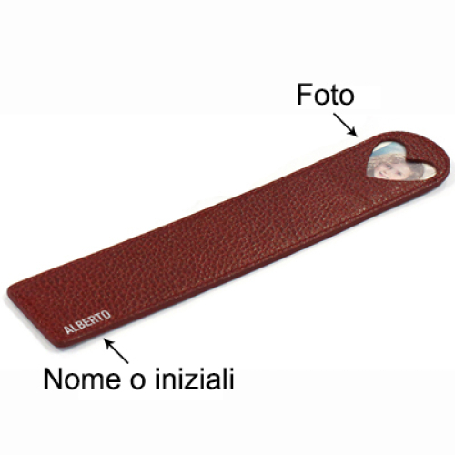 Segnalibro con nome in pelle