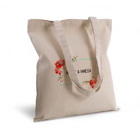 Borsa di tela shopper fiori acquerello