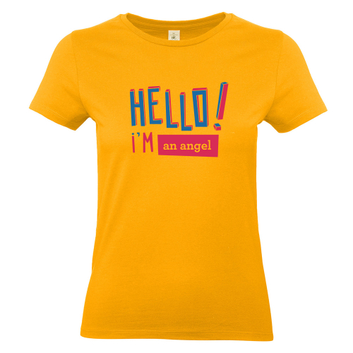 T-shirt Hello gialla