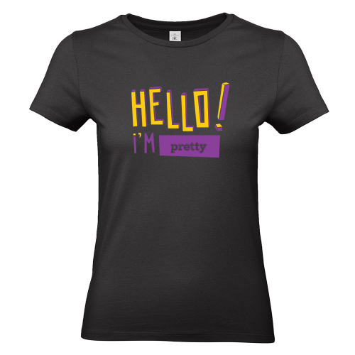 T-shirt Hello nera