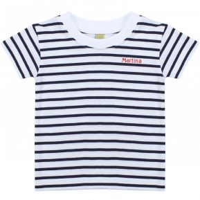 T-shirt Navy Style bambino con nome ricamato