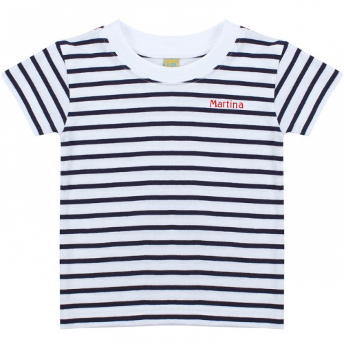 T-shirt marinière nome ricamato bambino
