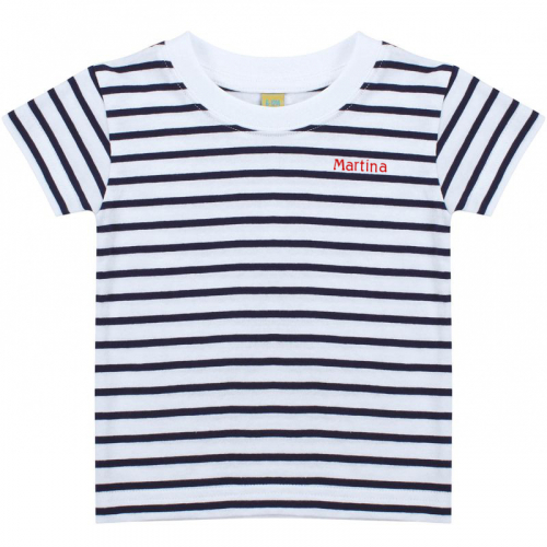 T-shirt marinière nome ricamato bambino