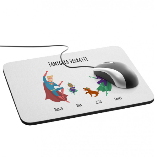 Tappetino mouse supereroi personalizzato