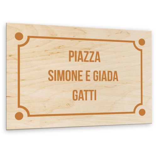 Targa in legno con bordo