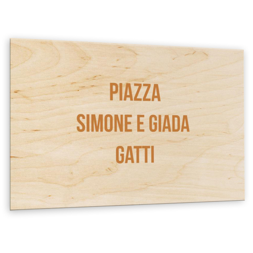 Targa in legno personalizzata