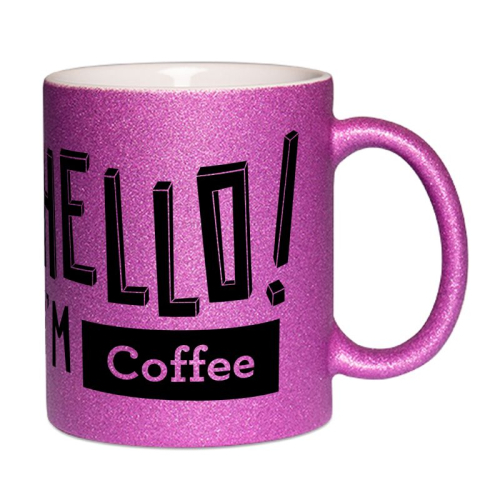 Tazza con paillette personalizzata Hello