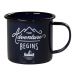 Tazza smaltata The Adventure Begins blu