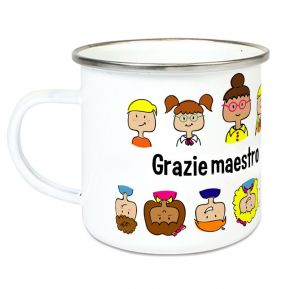 Tazza smaltata personalizzata Grazie Maestra