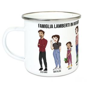 Tazza smaltata Manga Family