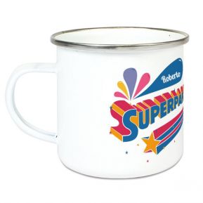 Tazza smaltata personalizzata Superpapà