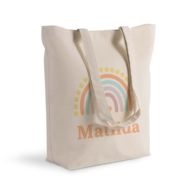 Tote bag shopper personalizzata arcobaleno