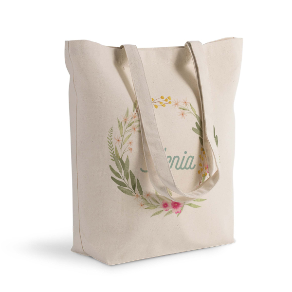 Tote bag shopper personalizzata floreale