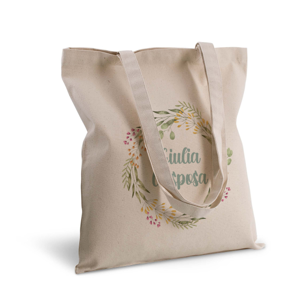 Tote bag shopper personalizzata floreale