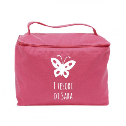 Trousse da bagno vanity case personalizzata fucsia