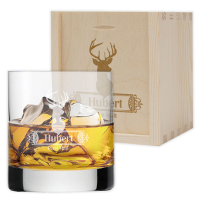 Bicchiere da whisky inciso cervo