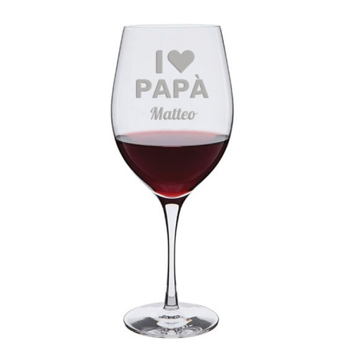 Calice da vino Papà I love papà