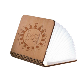 Lampada libro personalizzata Manine con dedica