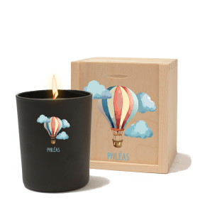 Candela personalizzata mongolfiera colorata