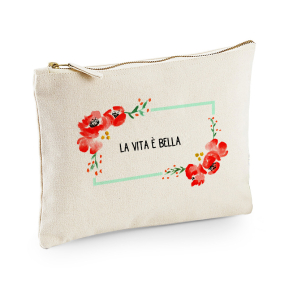 Pochette multiuso fiori acquerello