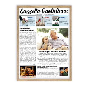 Finta Prima Pagina giornale di attualit incorniciata
